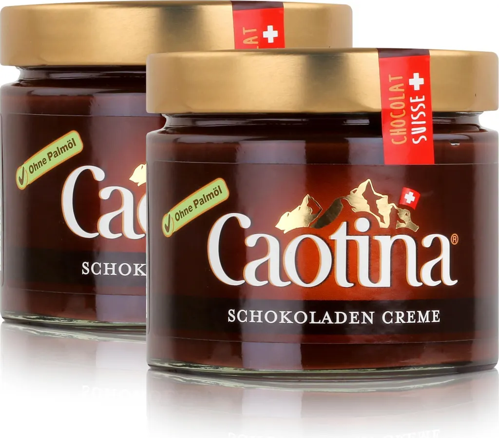 Caotina Schweizer Schokoladen Creme Brotaufstrich Creme Chocolat 300g (2er Pack)