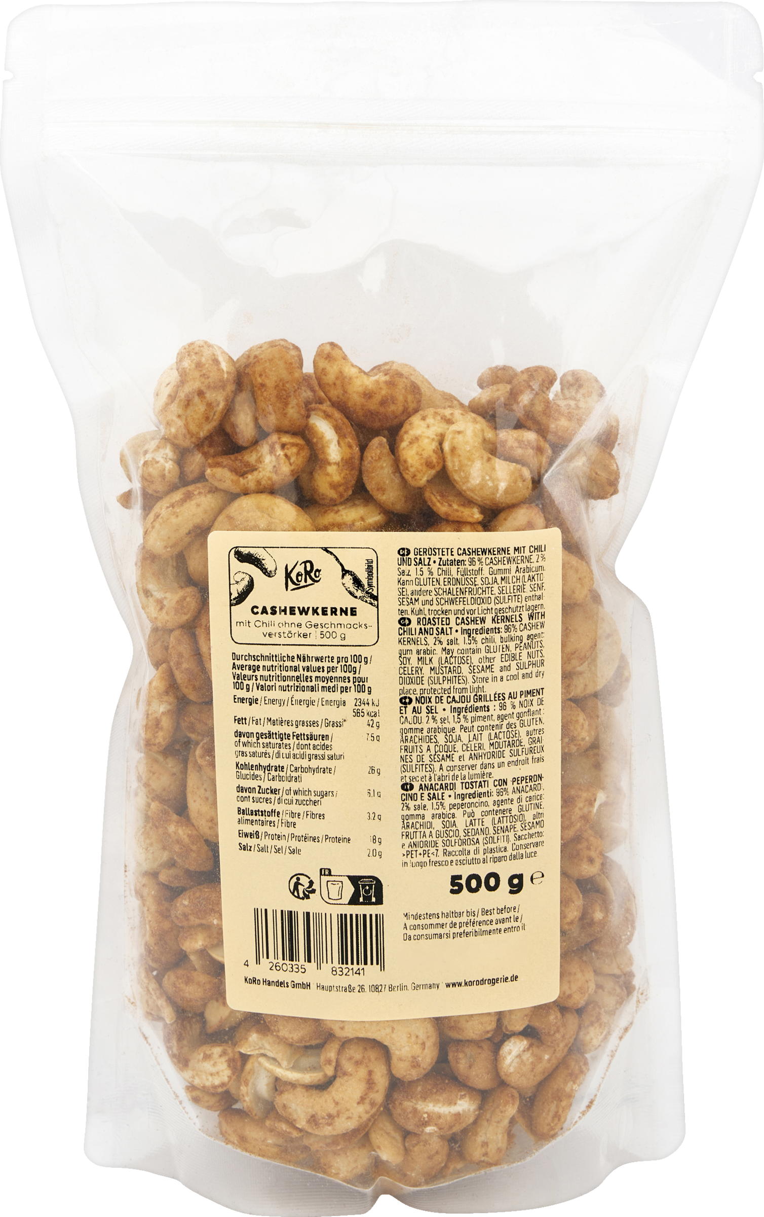 KoRo Cashew nuts with chili without flavor enhancers