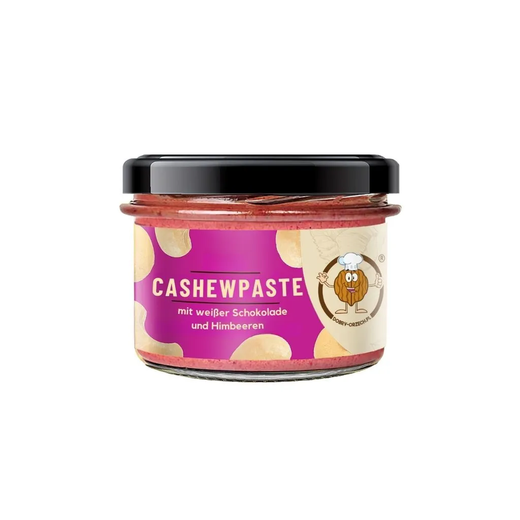 Cashewnusspaste mit weißer Schokolade und Himbeeren (270g)