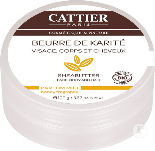 Cattier Shea Butter With Honey Scent Face/Body/Hair Organic Jar 100g