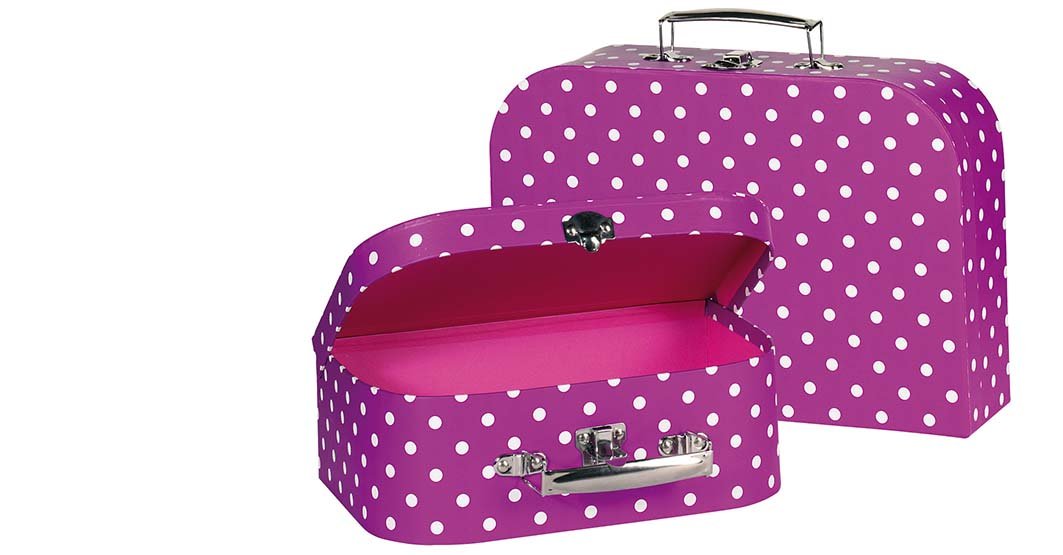 Goki Cause Suitcases With Dots (Purple/ White)