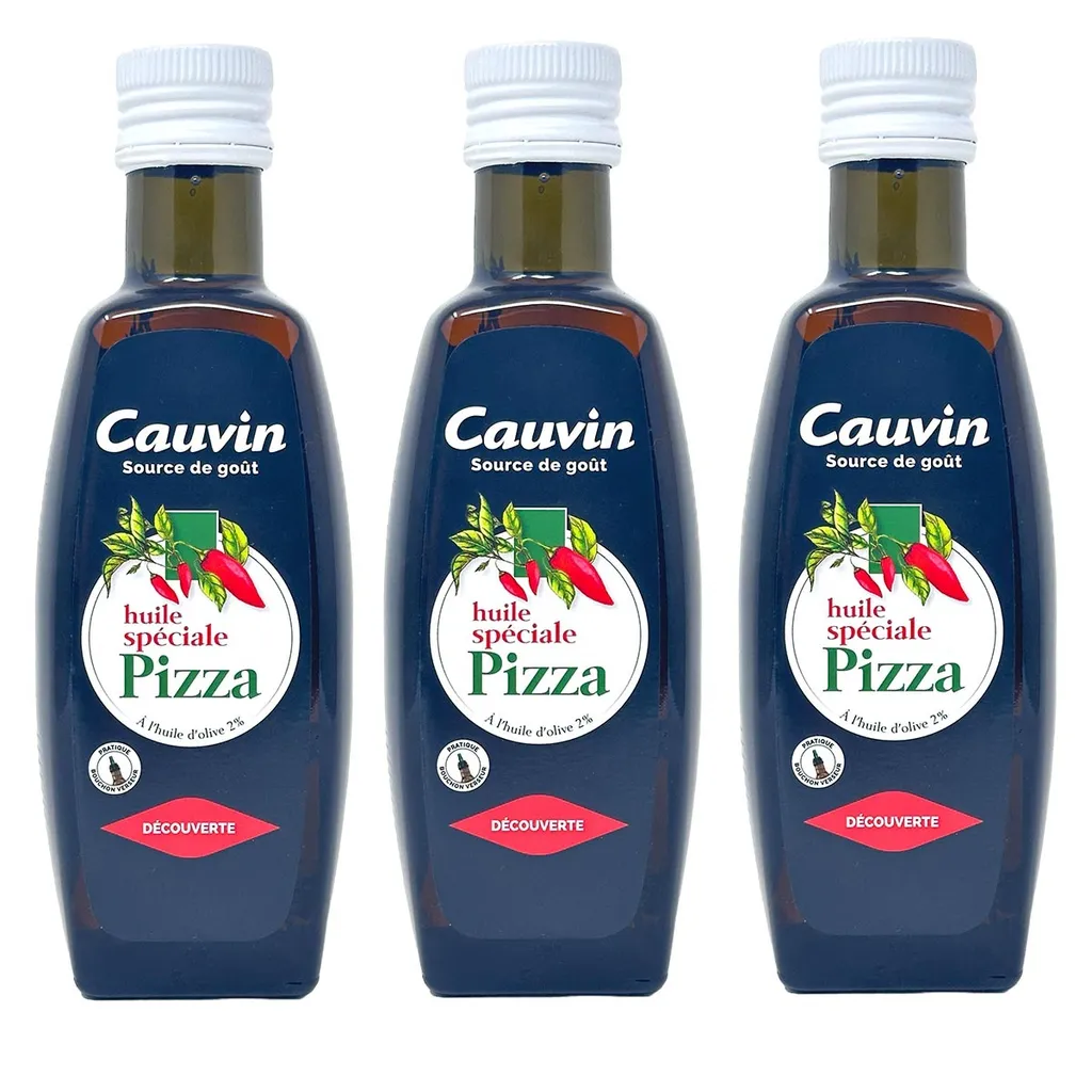 Cauvin Chili-Öl für Pizza, Pasta und zum Grillen - Huile Pimentée 3x250ml Frankreich