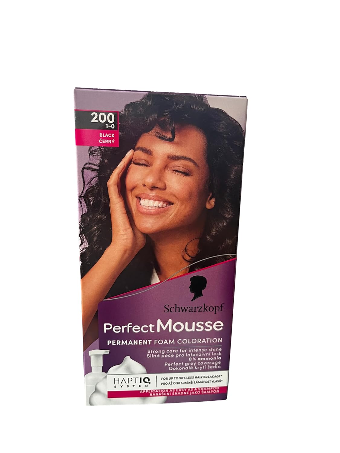 Schwarzkopf Perfect Mousse Permanent Foam Color 200 Black Level 3 Pack of 3 x 93 ml