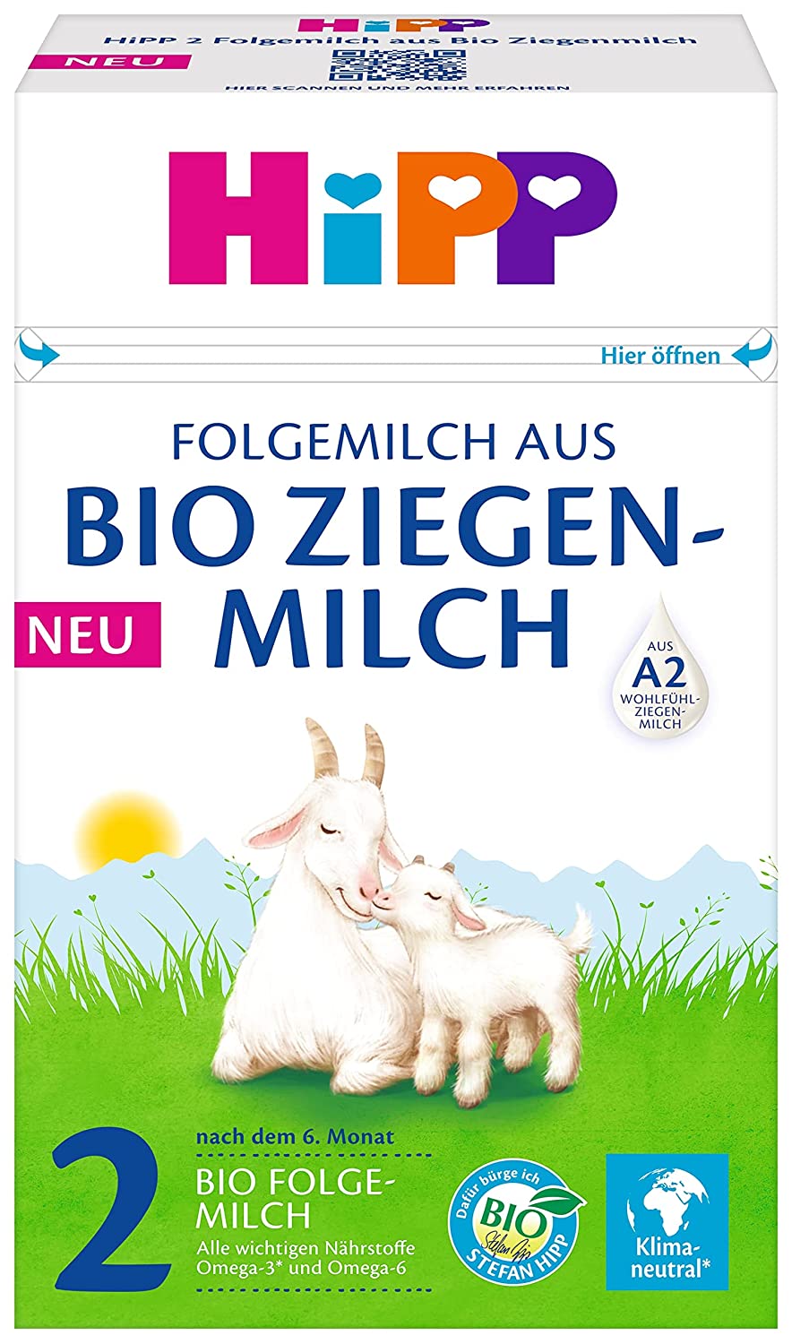 HiPP Milchnahrung aus Bio Ziegenmilch 2 Folgemilch aus Bio Ziegenmilch, 5er Pack