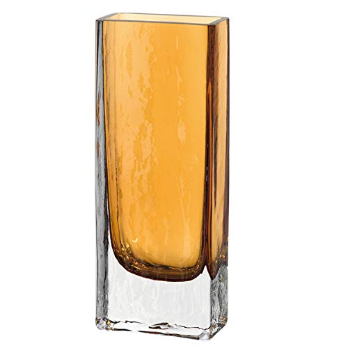 Leonardo Lucente Box Vase 10 X 50 X 26 Cm Colour: Amber, Orange Glass