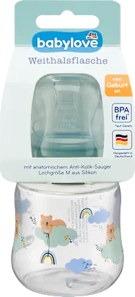 Baby bottle wide neck turquoise, 150 ml, 1 pc