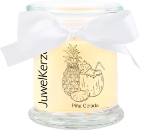 Jewel candles scented candle with glass Pina Colada with jewelry surprise earrings, 1 piece