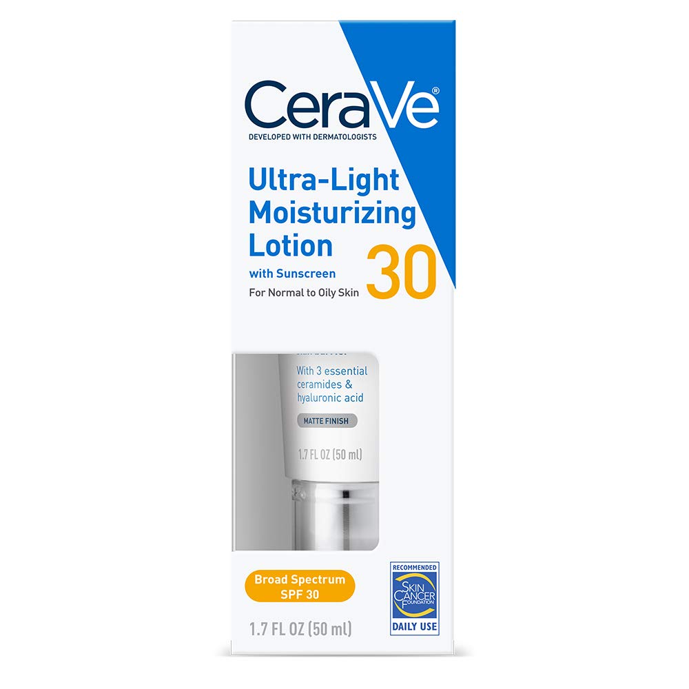 CeraVe Ultra-Light Face Lotion / Face Moisturiser with Sunscreen (SPF 30) f