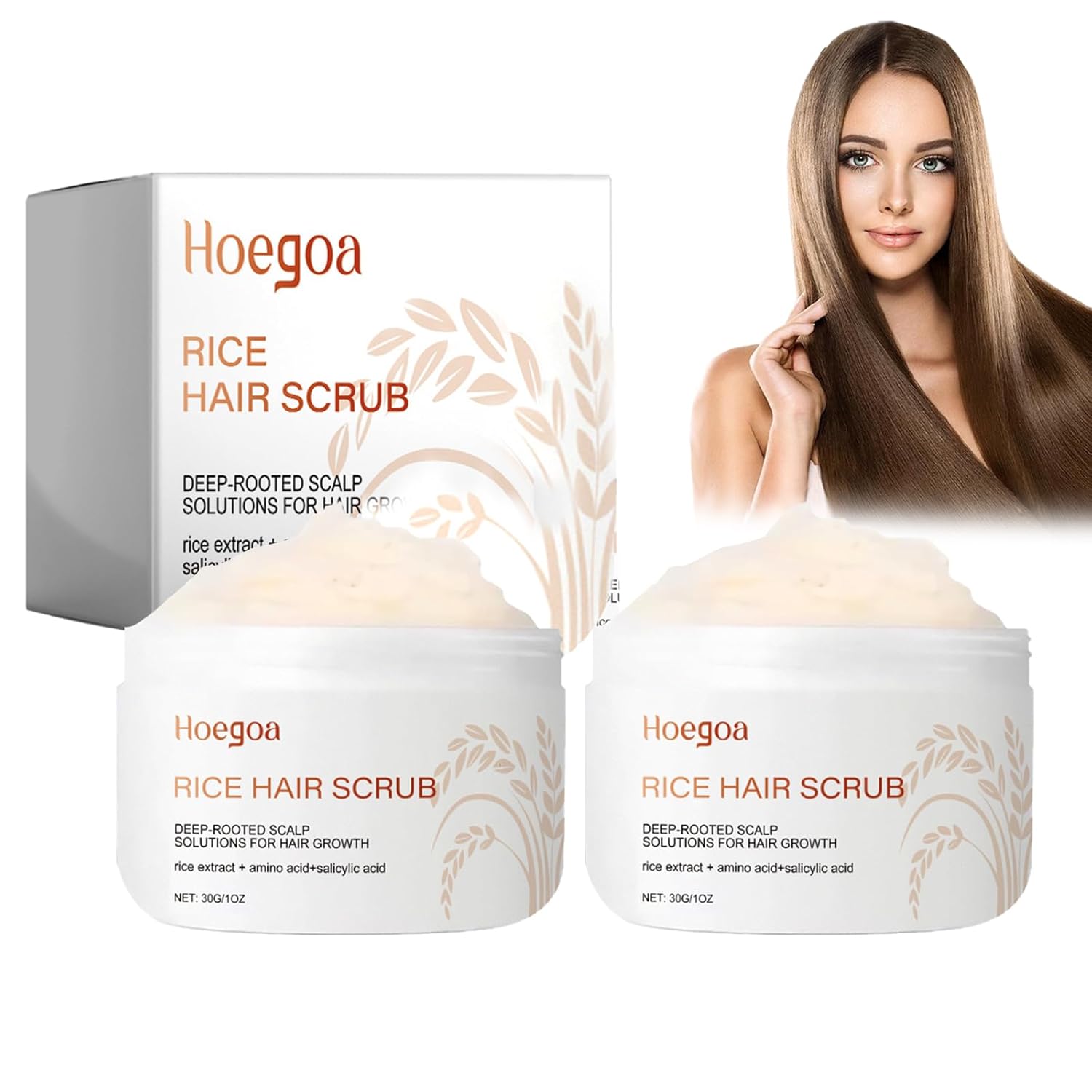 Scalp Scrub 30 g Scalp Scrub, Rosemary Scrub, Cleans and Nourishes the Scalp, Prevents Hair Loss and Is Suitable for All Hair Types, Pack of 2