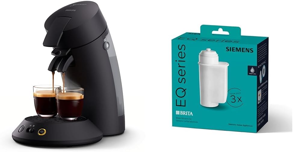 Philips Senseo Original Plus Coffee Pod Machine & Siemens Brita Intenza Water Filter TZ70033A, Reduces Limescale Content of Water
