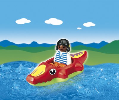 Playmobil Child With Crocodile Raft