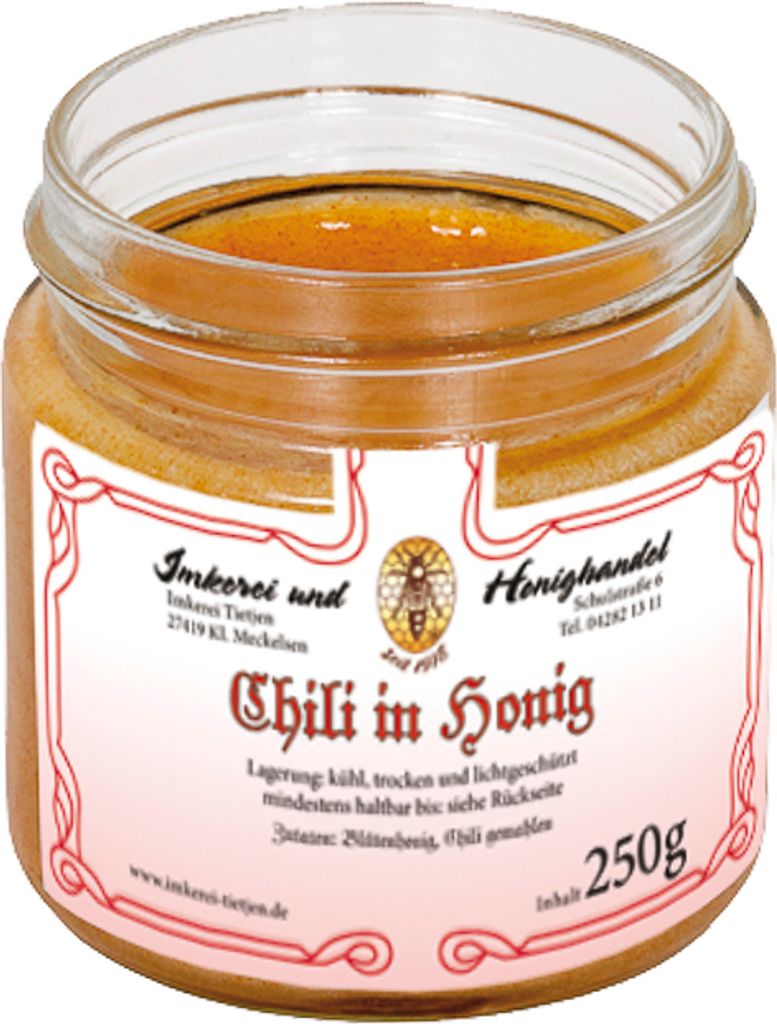 Chili in Honig 250g | Honig Kreation mit gemahlenem Chili | cremig