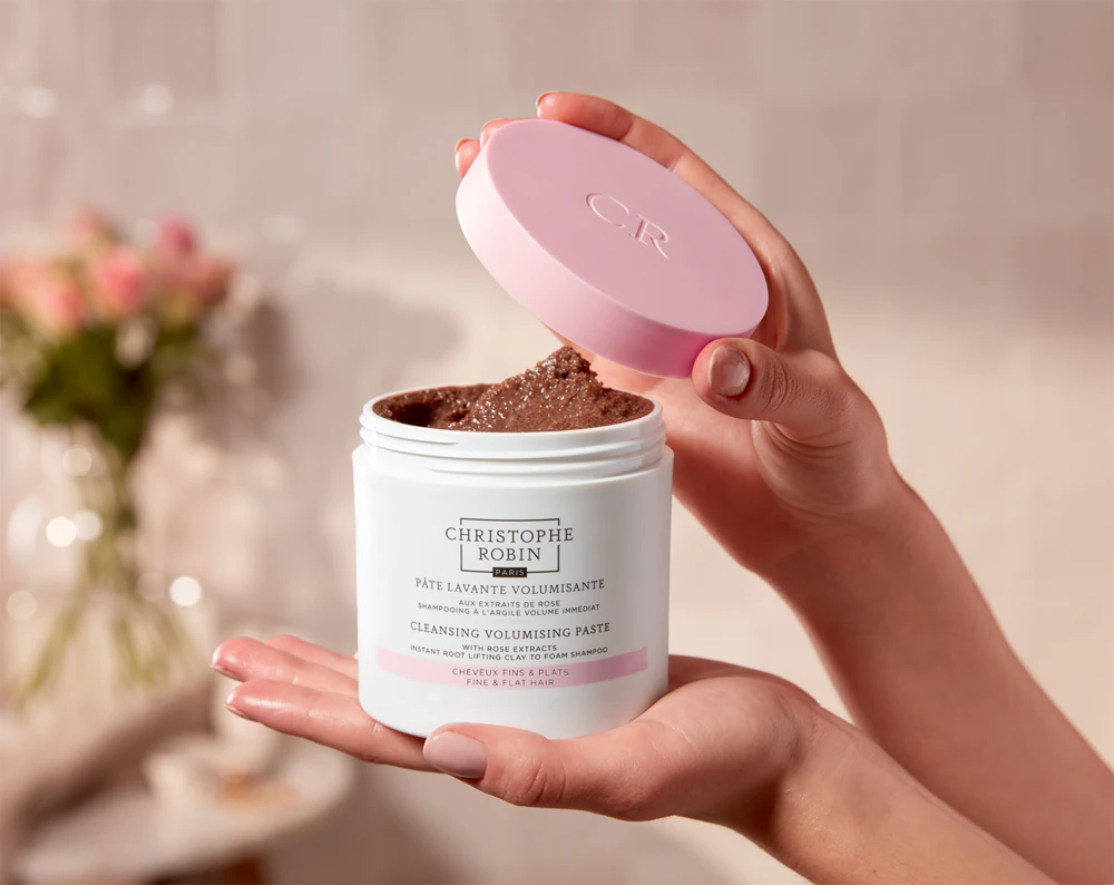 Christophe Robin Cleansing Volumizing Paste with Rose Extract Exfoliating shampoo for more hair volume