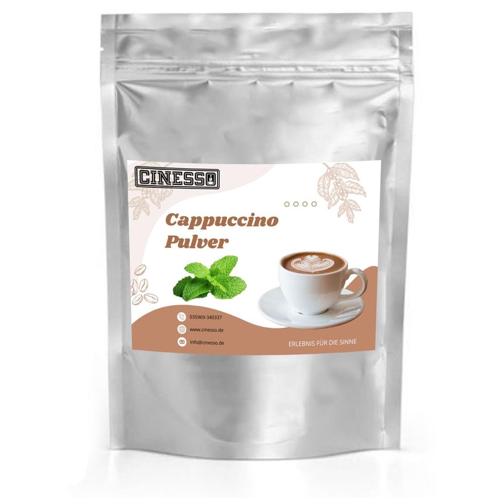 Cinesso Cappuccino Pulver – Erfrischender Cappuccino-Genuss mit Minzaroma | Verschiedene Packungsgrößen (10 Kg)