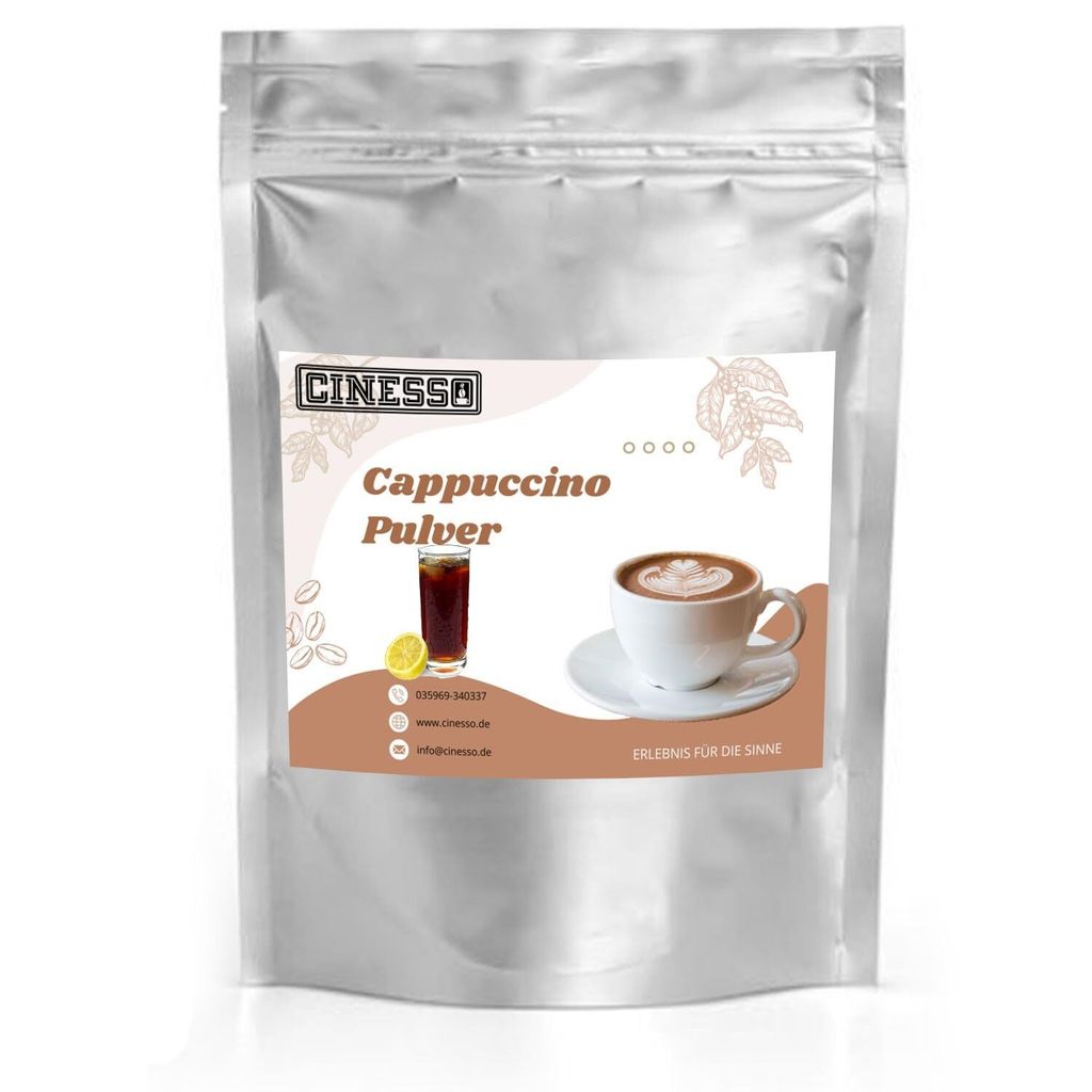 Cinesso Cola Cappuccino Pulver – Einzigartiges Geschmackserlebnis aus Cola und Cappuccino – Instant Getränkepulver (1 Kg)