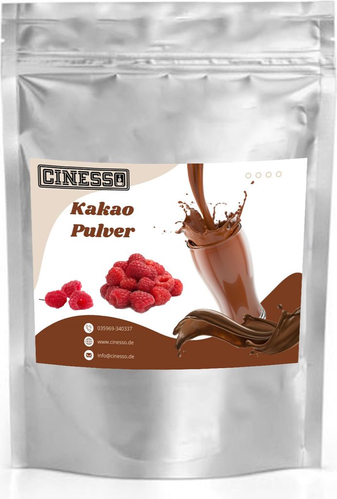 Cinesso Raspberry Cocoa Drinking Chocolate Cocoa Powder – Fruity cocoa enjoyment, versatile in preparation, in various sizes (10 kg)