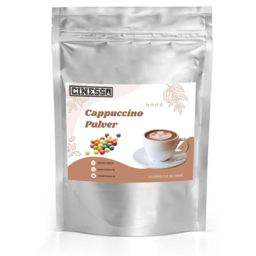 Cinesso Kaugummi Cappuccino Pulver – Innovatives Kaffeeerlebnis mit einzigartiger Kaugummi-Note | Verschiedene Packungsgrößen (200 g)