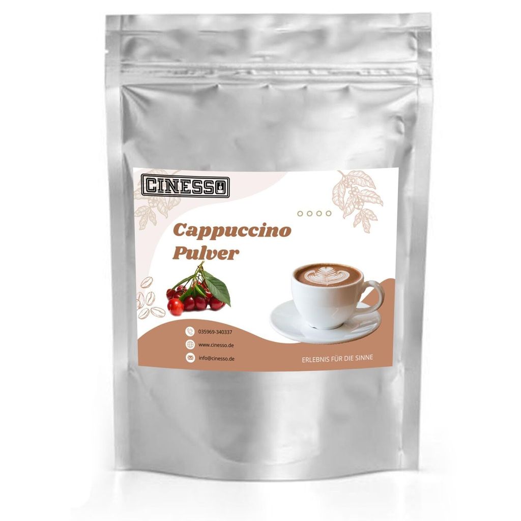 Cinesso Kirsche Cappuccino Pulver – Fruchtig-aromatischer Kaffee-Genuss mit feiner Schokoladennote, erhältlich in verschiedenen Packungsgrößen (200 g)