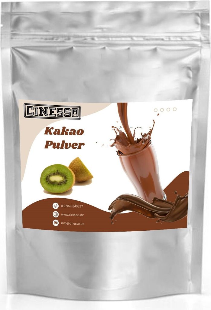 Cinesso Kiwi Cocoa Drinking Chocolate - Exotic cocoa powder with kiwi flavor for unique enjoyment, various pack sizes (10 kg)