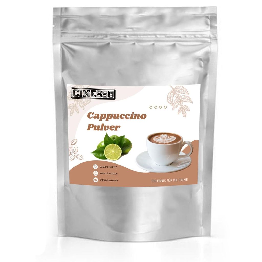 Cinesso Limette Cappuccino Pulver - Erfrischender Cappuccino-Genuss mit Limettenaroma, Verschiedene Packungsgrößen (200 g)