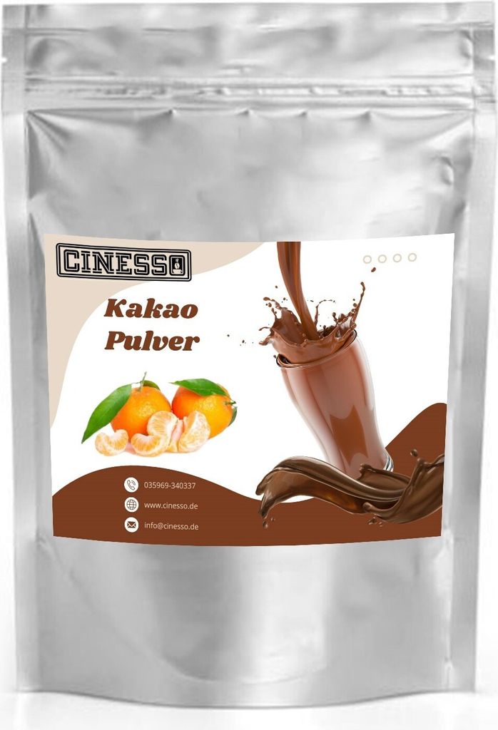 Cinesso Mandarin Cocoa Drinking Chocolate Cocoa Powder – Fruity drinking chocolate with high-quality cocoa, versatile (200 g)