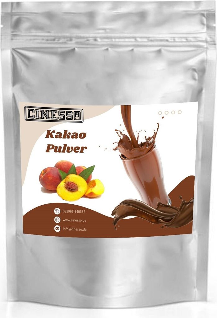 Cinesso Peach Cocoa Drinking Chocolate - Fruity-Chocolaty Cocoa Powder | Versatile & Delicious | Various Pack Sizes (1 kg)