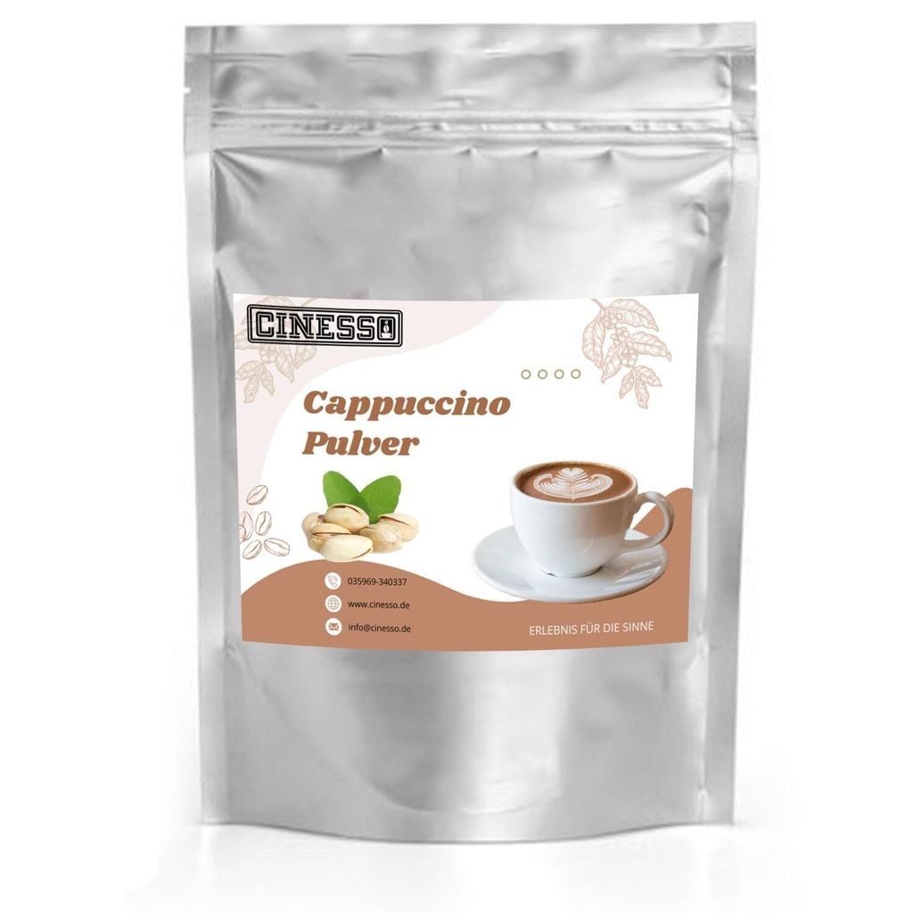 Cinesso Pistazie Cappuccino Pulver – Cremiger Kaffeegenuss mit feinem Pistazienaroma, verschiedene Packungsgrößen verfügbar (200 g)