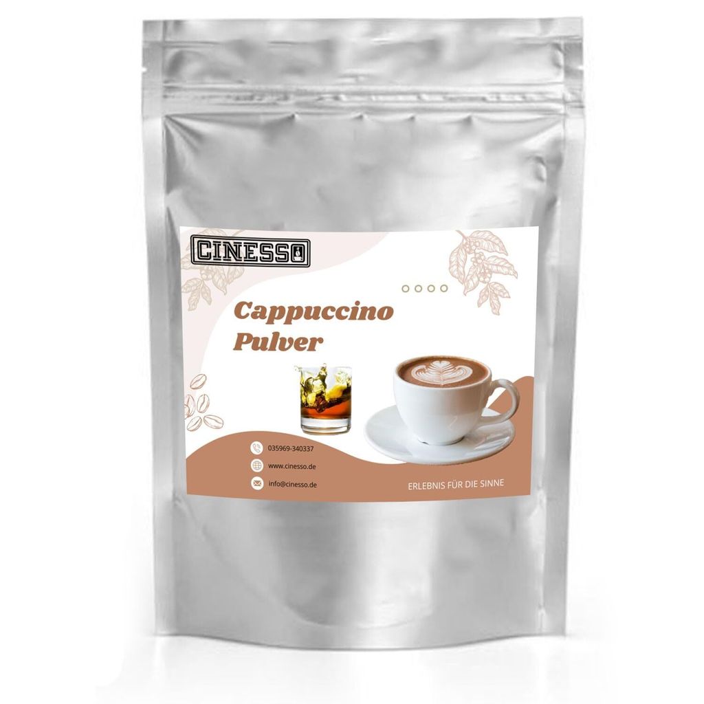 Cinesso Rum Cappuccino Pulver – Aromatisches Kaffeegetränk mit Rum-Geschmack, 35% Schokoladenanteil, vielseitige Packungsgrößen (200 g)