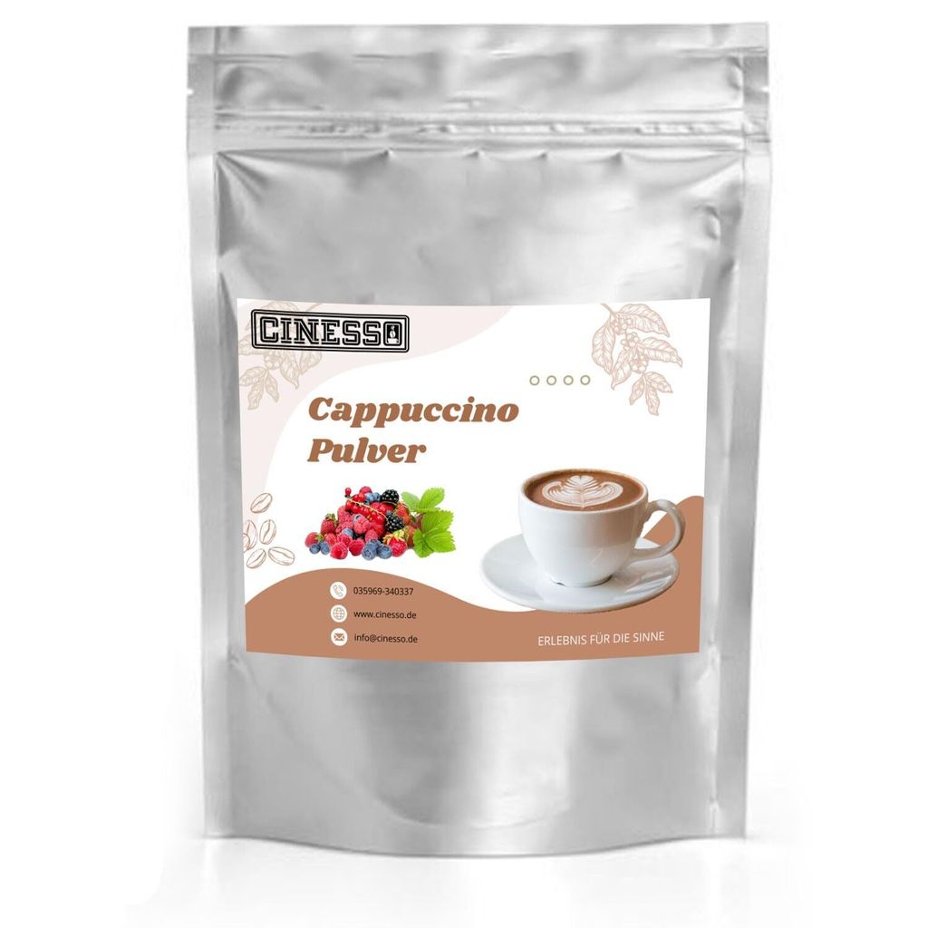 Cinesso Waldfrucht Cappuccino Pulver – Fruchtiger Genuss mit Schokolade für Ihre Kaffee-Momente, verschiedene Packungsgrößen (200 g)