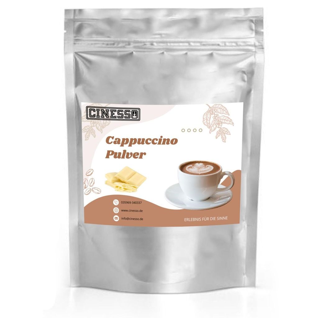 Cinesso Weiße Schokolade Cappuccino Pulver | Cremiger Genuss für Cappuccino-Liebhaber | Verschiedene Packungsgrößen (1 Kg)