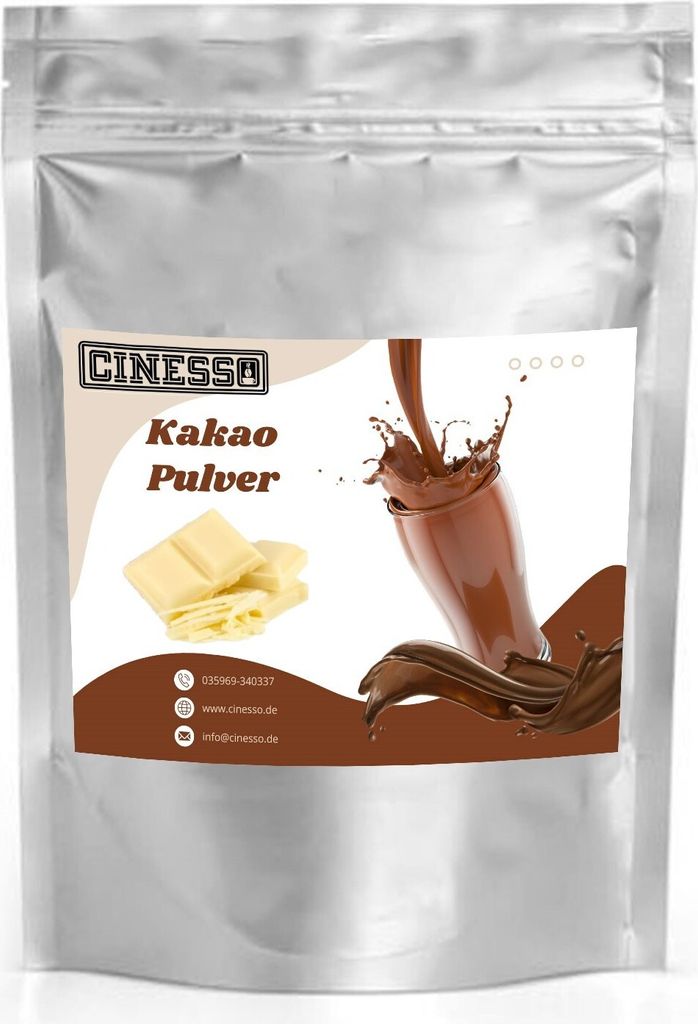 Cinesso White Chocolate Drinking Chocolate Cocoa Powder – Creamy enjoyment for cold and warm drinks, various pack sizes