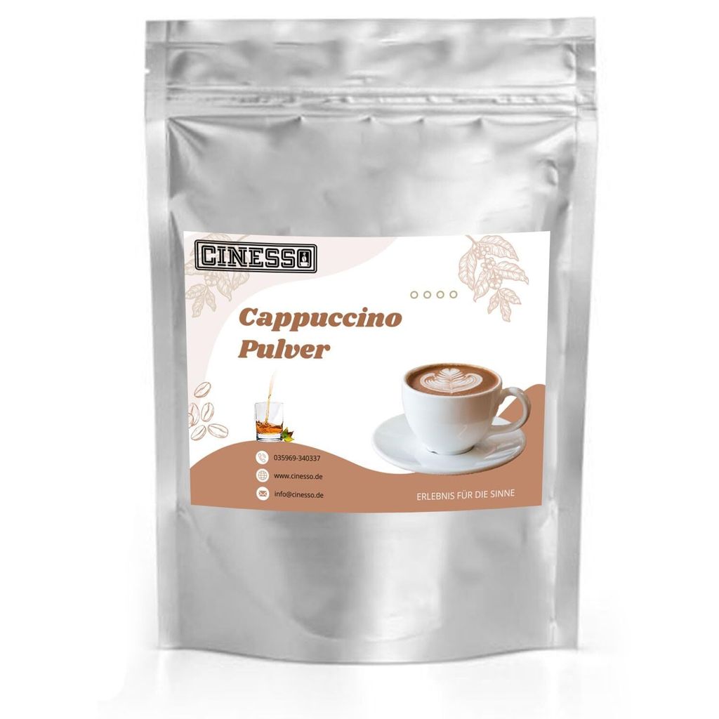 Cinesso Whiskey Cappuccino Pulver – Aromatischer Cappuccino mit Whiskey-Note, Genuss für Kaffeeliebhaber (1 Kg)