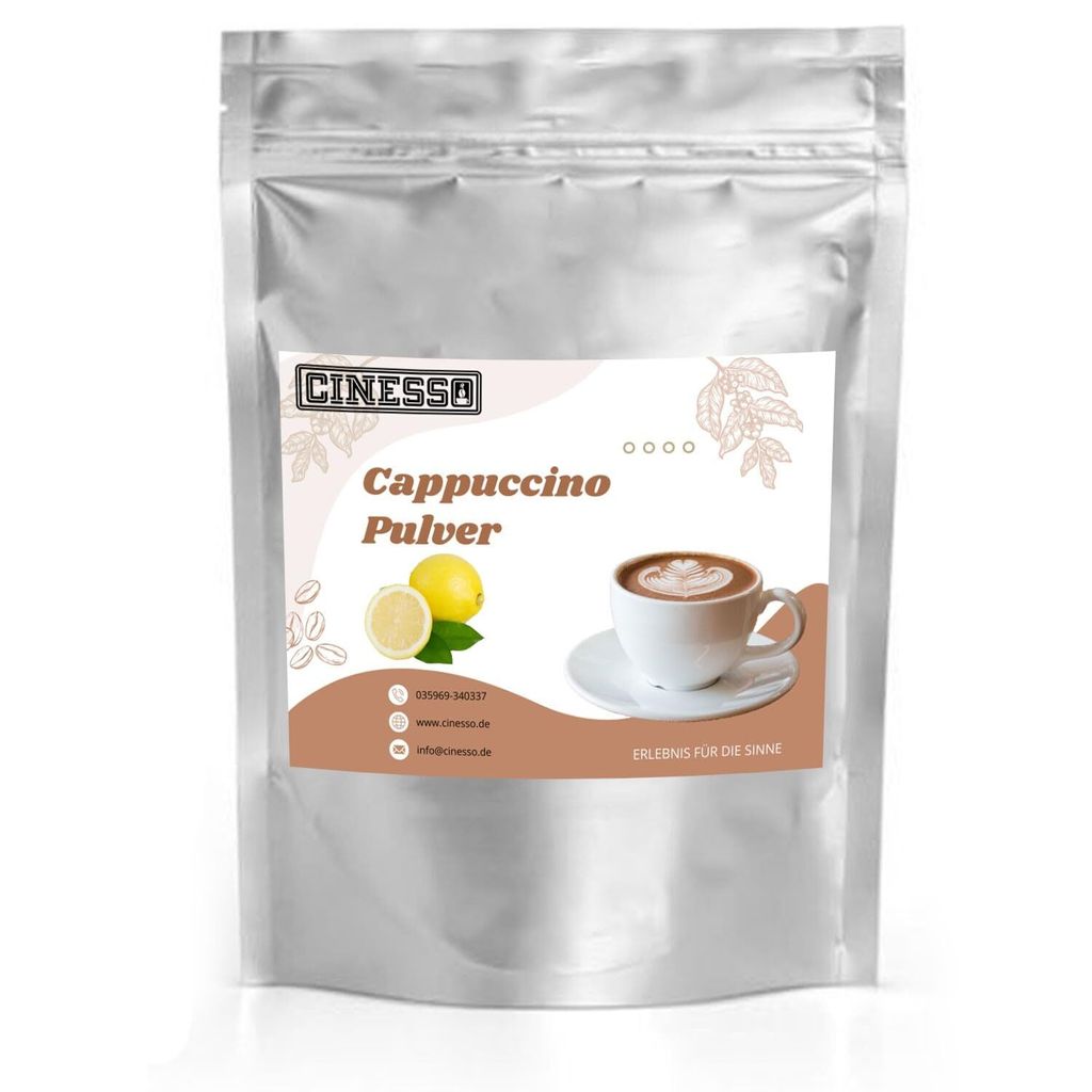 Cinesso Zitrone Cappuccino Pulver – Erfrischender Kaffeegenuss mit Zitronenaroma, verschiedene Packungsgrößen verfügbar (200 g)