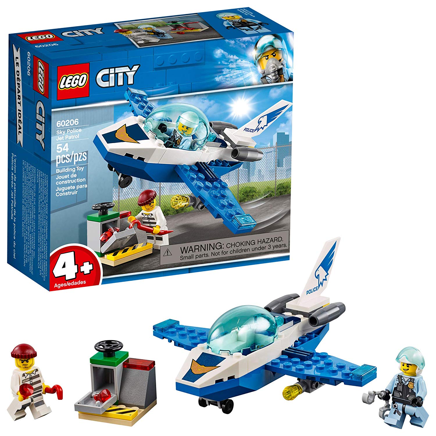 City Lego 4+ Sky Police Jet Patrol 60206 Construction Kit New 2019 (54 Piec