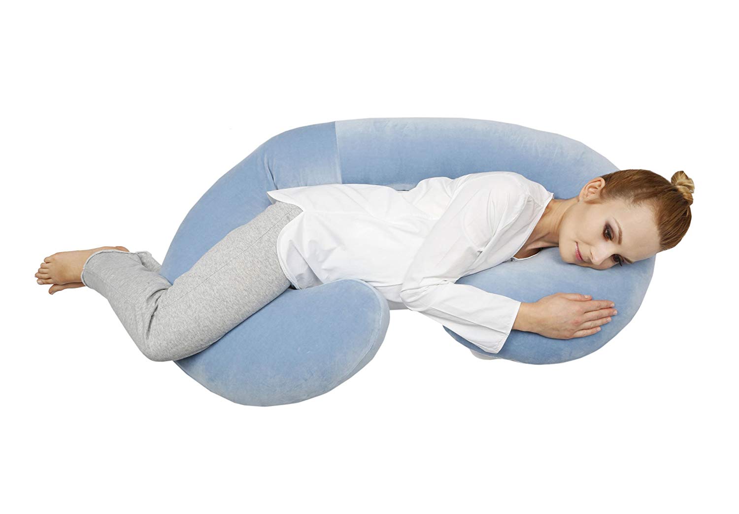 Motherhood Sleepy-C Premium Breastfeeding and Positioning Pillow Cotton Velour, Öko-Tex Standard 100 apricot