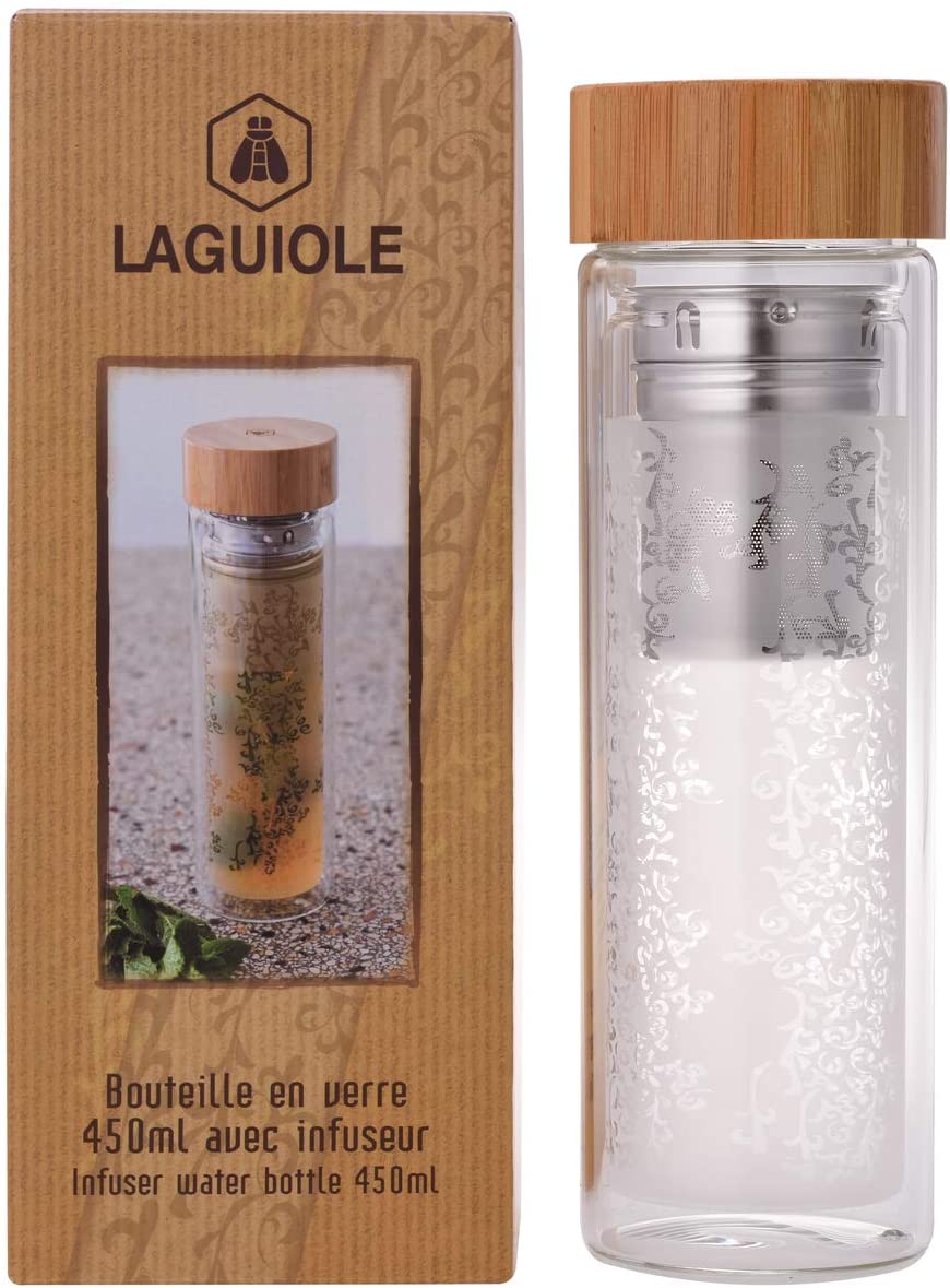 LAGUIOLE - Detoxifying bottle 45 ml with infuser and bamboo lid