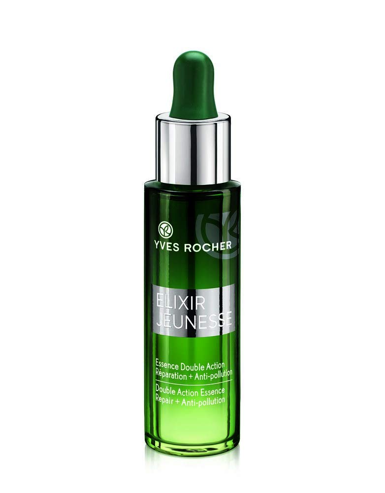 Yves Rocher Elixir Jeunesse Essence Double Action Anti-Pollution Serum Detox & Repair 1 x Glass Bottle with Pipette 30 ml