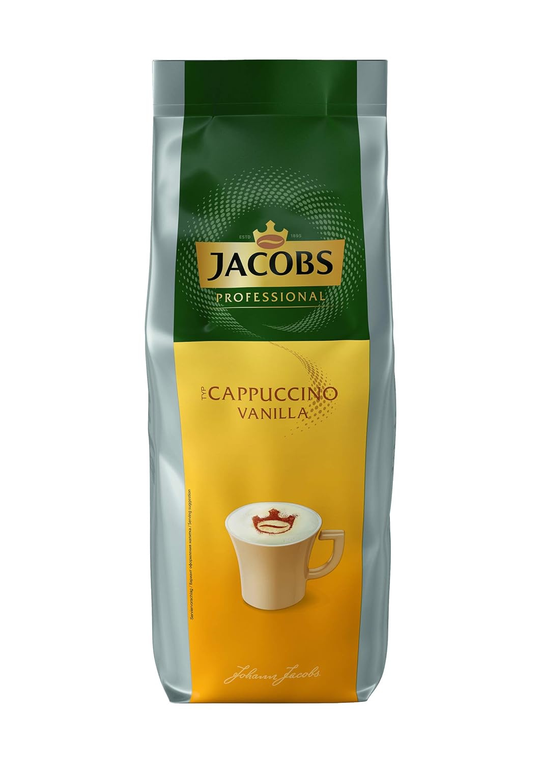 Jacobs Professional Cappuccino Vanilla, Instant Coffee 1 kg, Soluble Coffee with Fine Vanilla Note