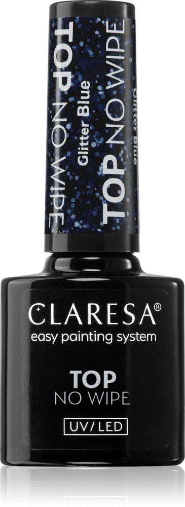 Claresa UV/LED Top Glitter No Wipe gel top coat for glittering fingernails