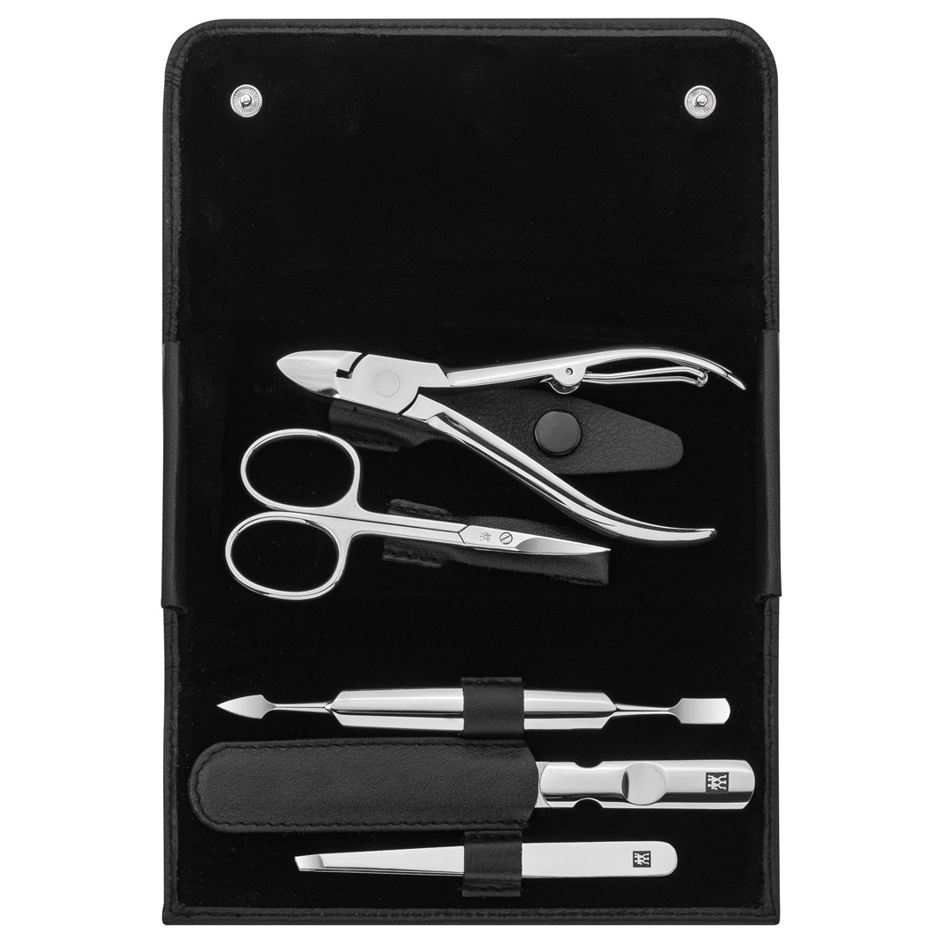 ZWILLING ® CLASSIC INOX Snap button case, cowhide, black, 5 pcs