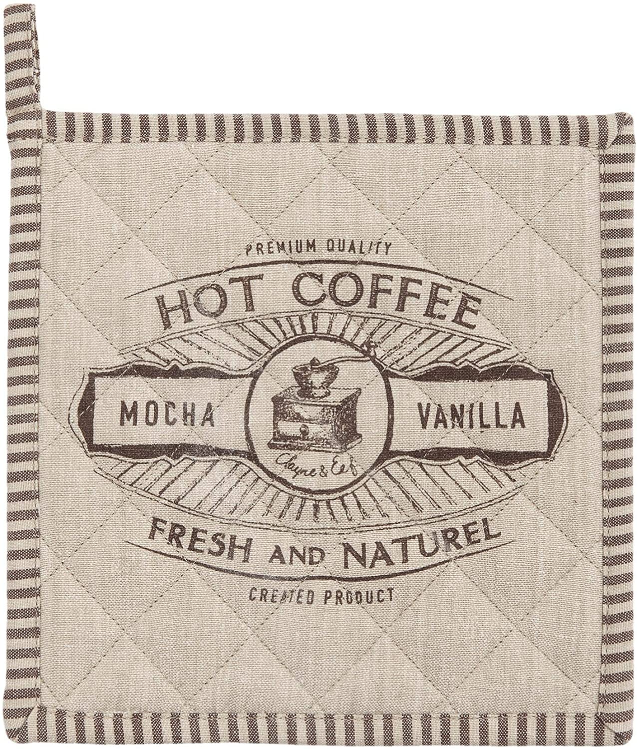 Clayre & Eef BFC45 Pot Holder Kitchen Coffee Design Hot Coffee Natural 100% Cotton