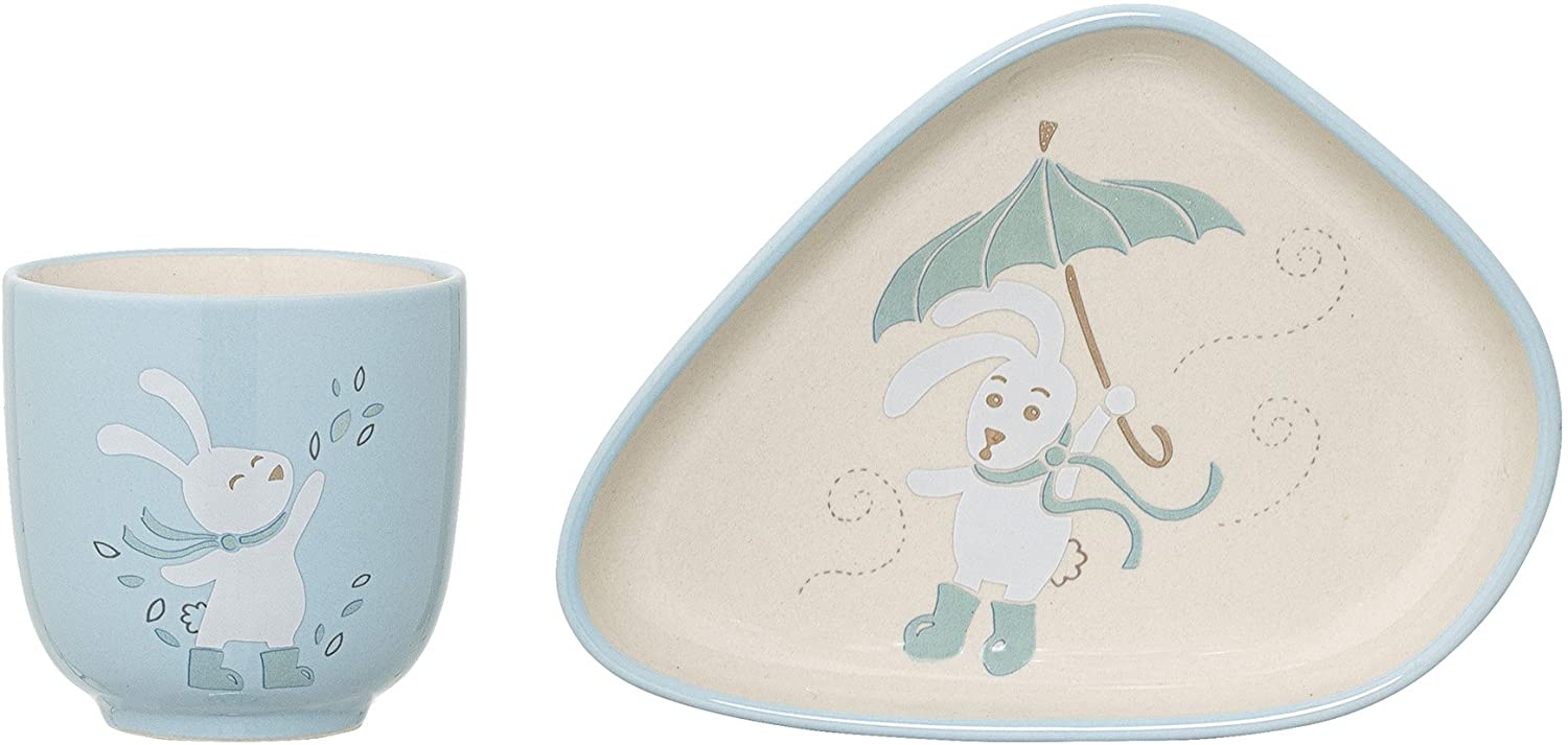 Bloomingville Cup & Saucer Bunny Blue