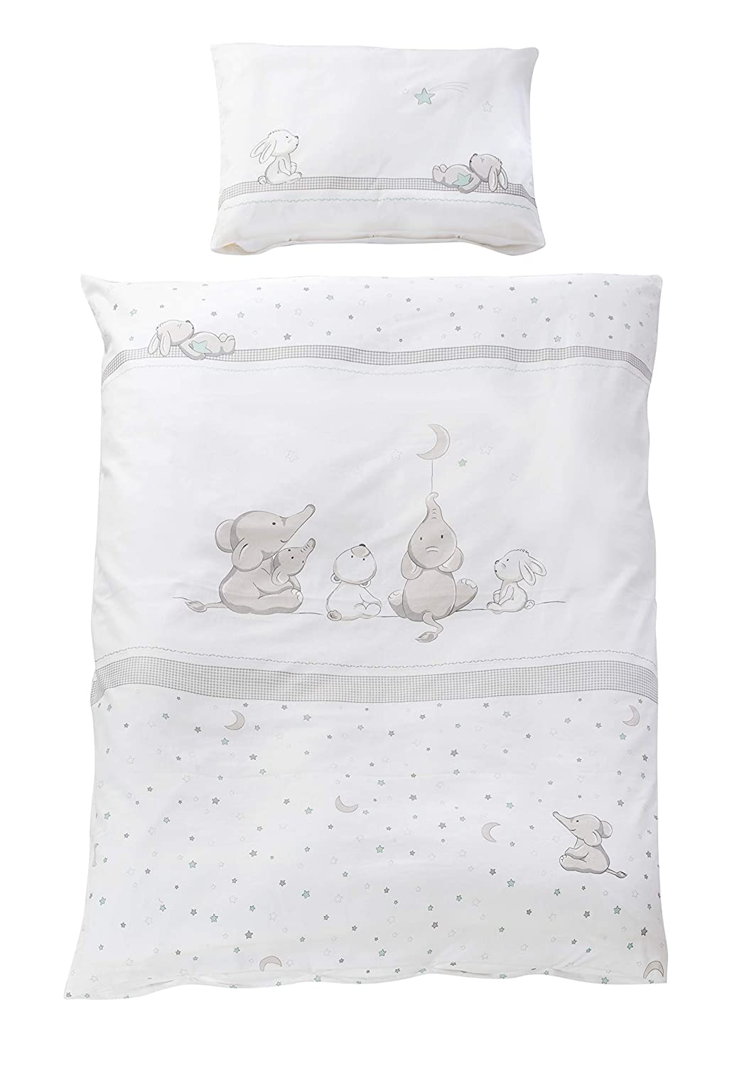 roba Reversible Bed Linen 2-Piece Set \"Star Magic\" Collection Children\'s Bed Linen 100 x 135 cm Baby Bedding 100% Cotton Duvet Cover 100 x 135 cm and Pillowcase 40 x 60 cm