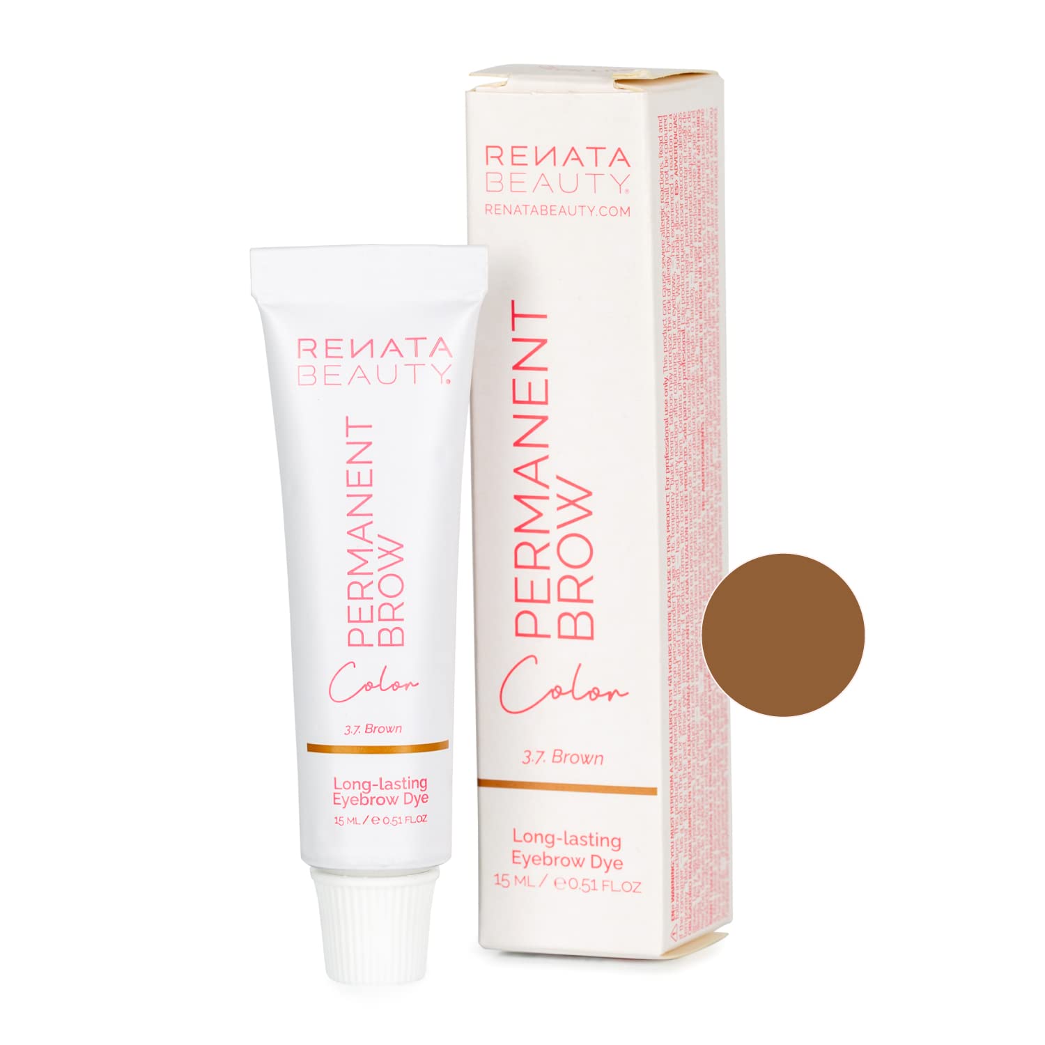 RB RENATA BEAUTY Renata Beauty Eyebrow Colour - Premium Eyebrow Dye - 15ml Adjustable and Long-lasting Eyebrow Colour for 5 Weeks - Safe and Gentle - Available in 3 Colours [Brown], brown ‎3.7