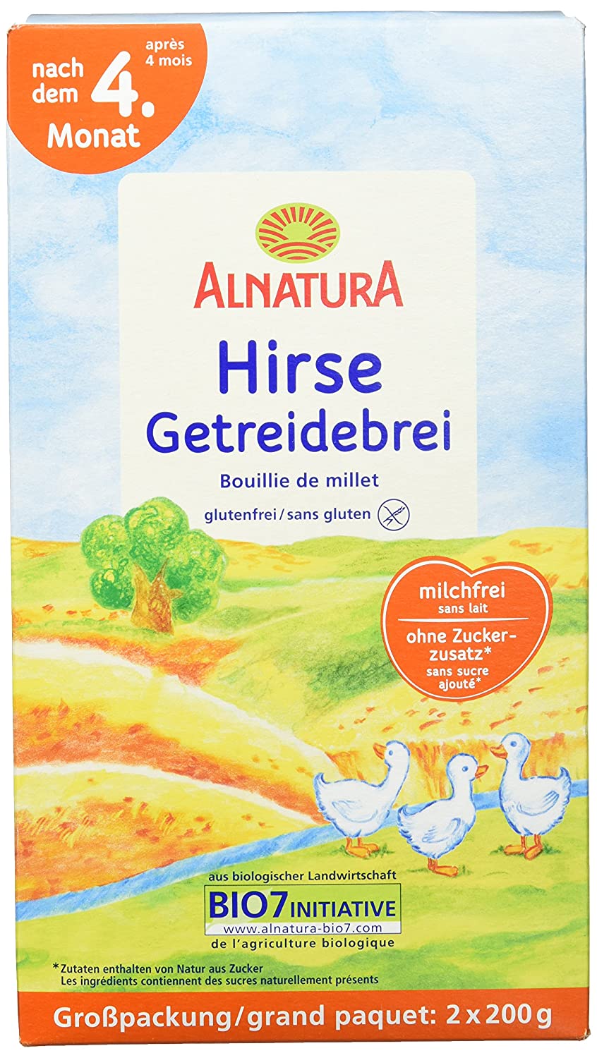 Alnatura Bio Hirse-Getreidebrei mit Reis,Glutenfrei, 400g