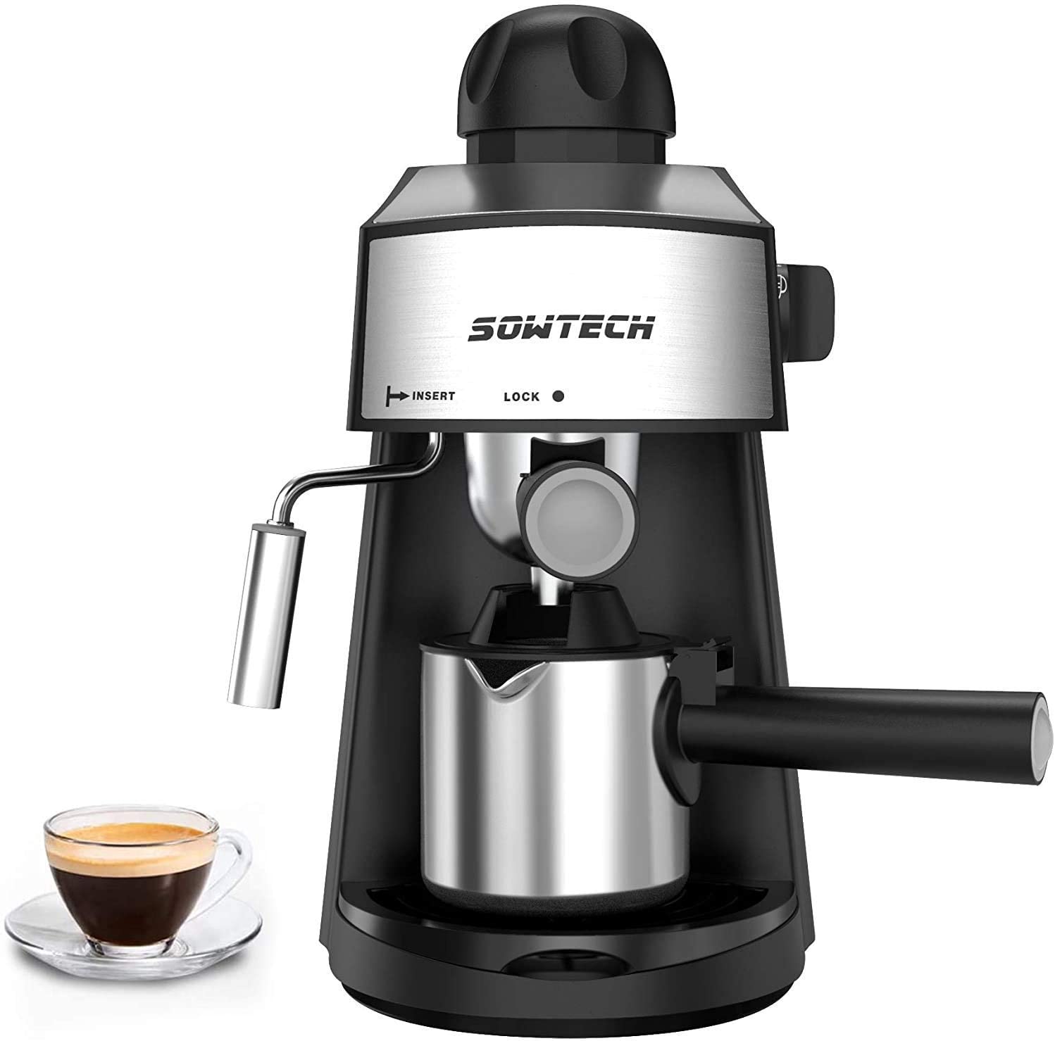 Oursson Coffee Machine, 15 Bar Espresso Machine, Espresso Filter Machine, Milk Frother For Cappuccino And Latte, 1.5 L Tank, Em1500/RD