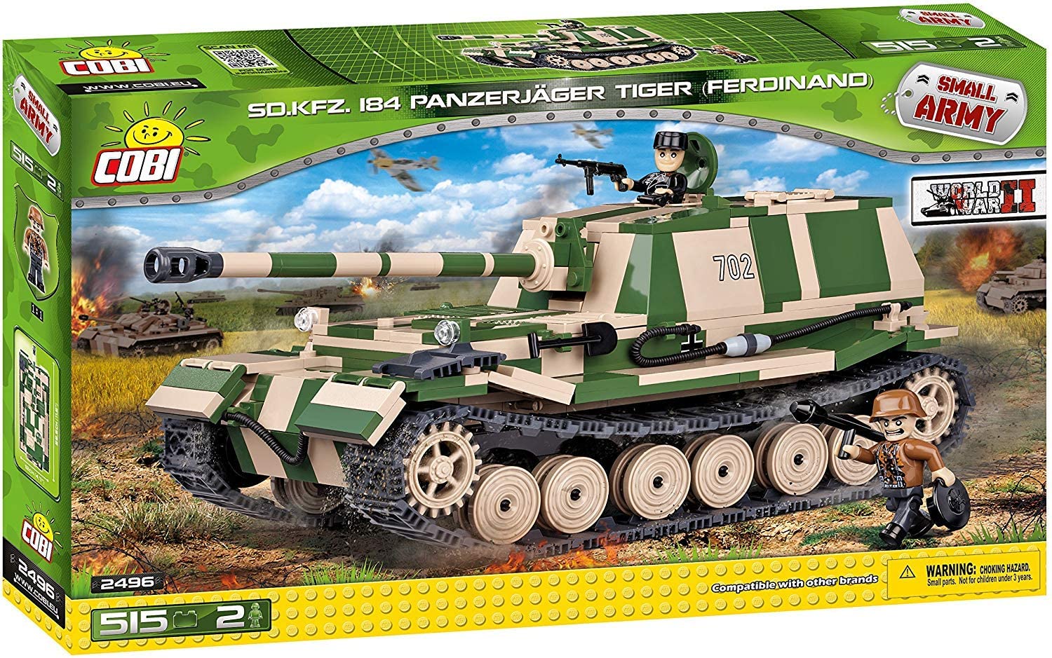 Cobi 2496 Sd.Kfz. 184 Tank Hunter Tiger Ferdinand Beige / Green