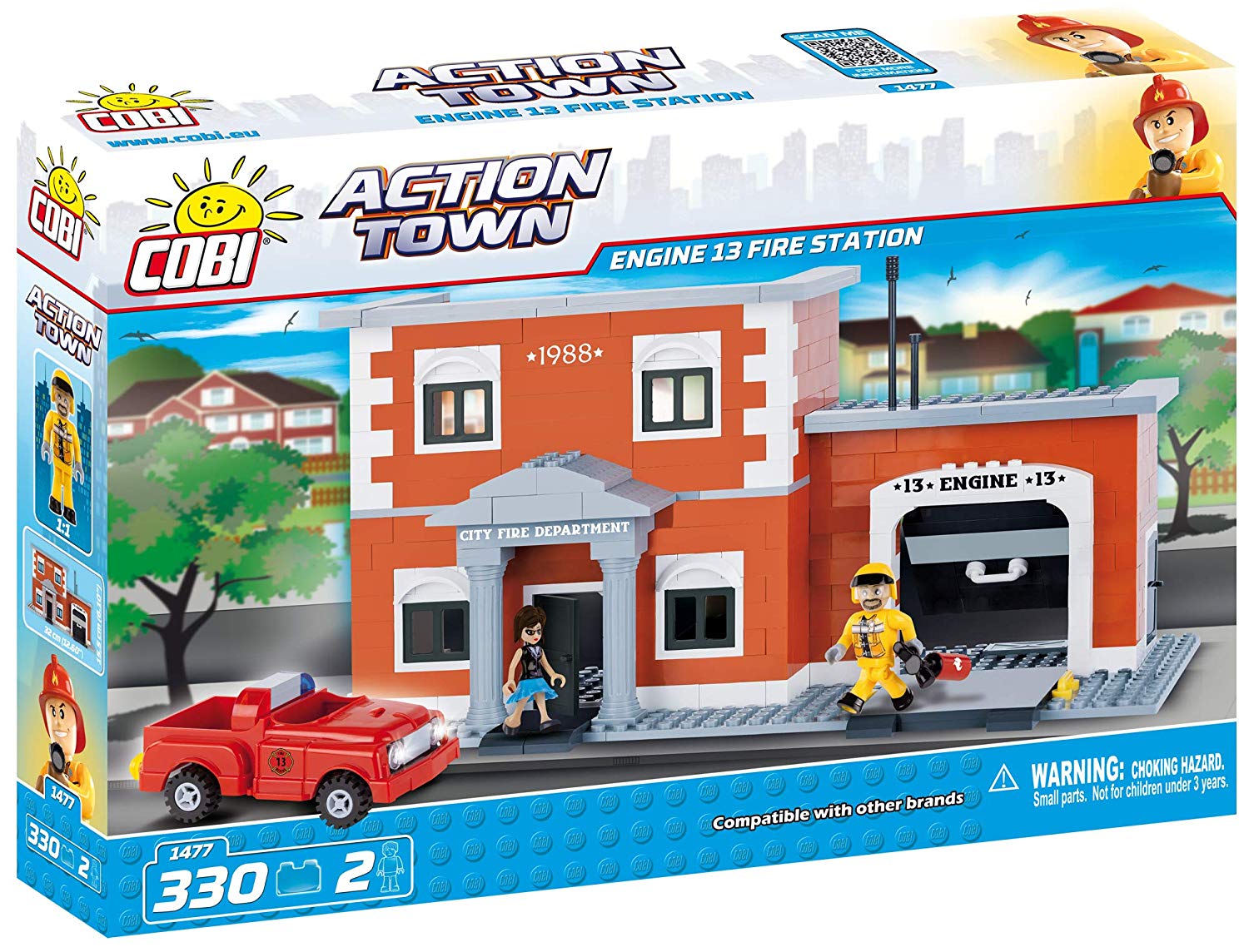 Cobi Cob01477 Action Town - Engine13 Fire Station (330 Pcs) Assorted