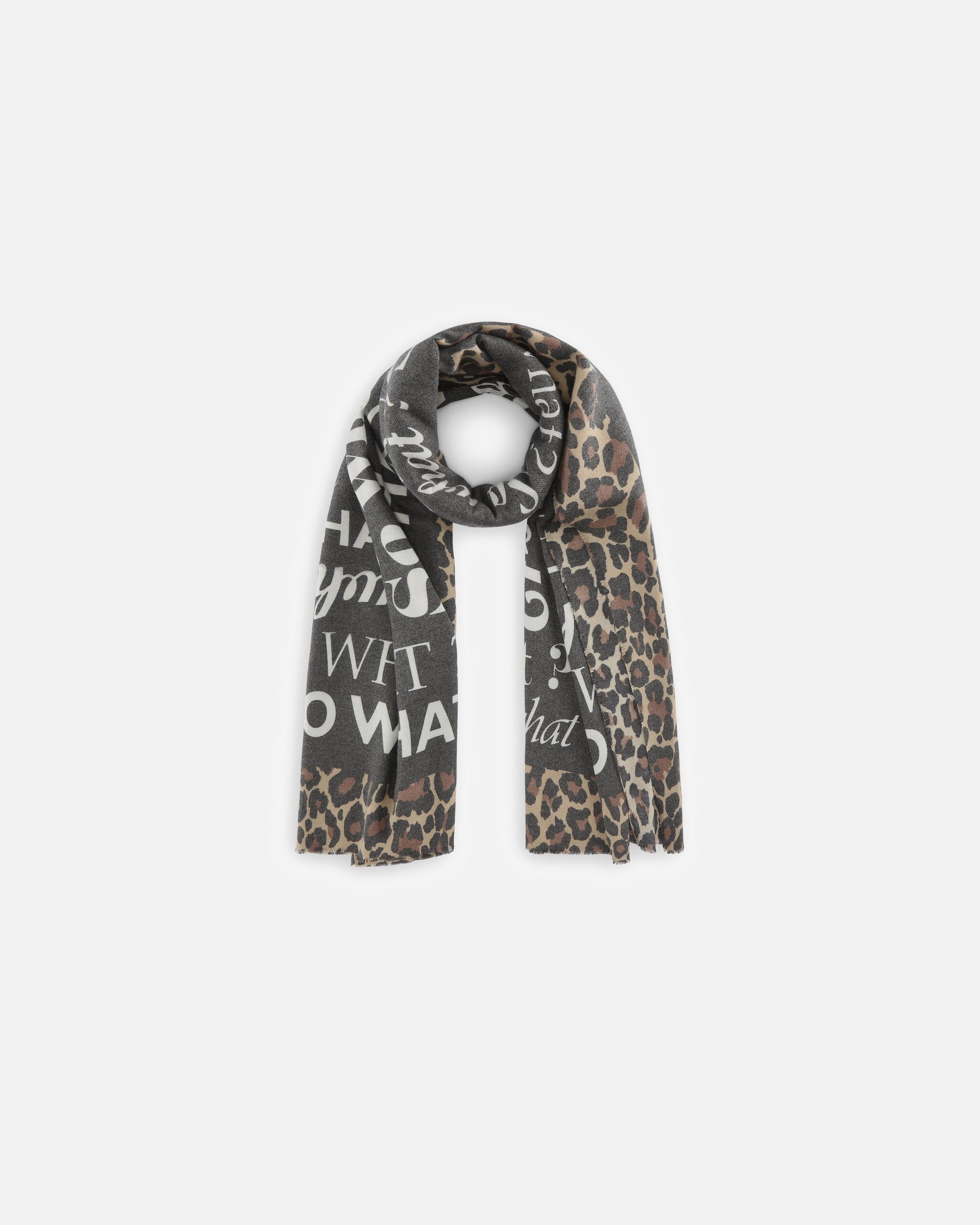 Codello scarf scarf with writing and leopard edge
