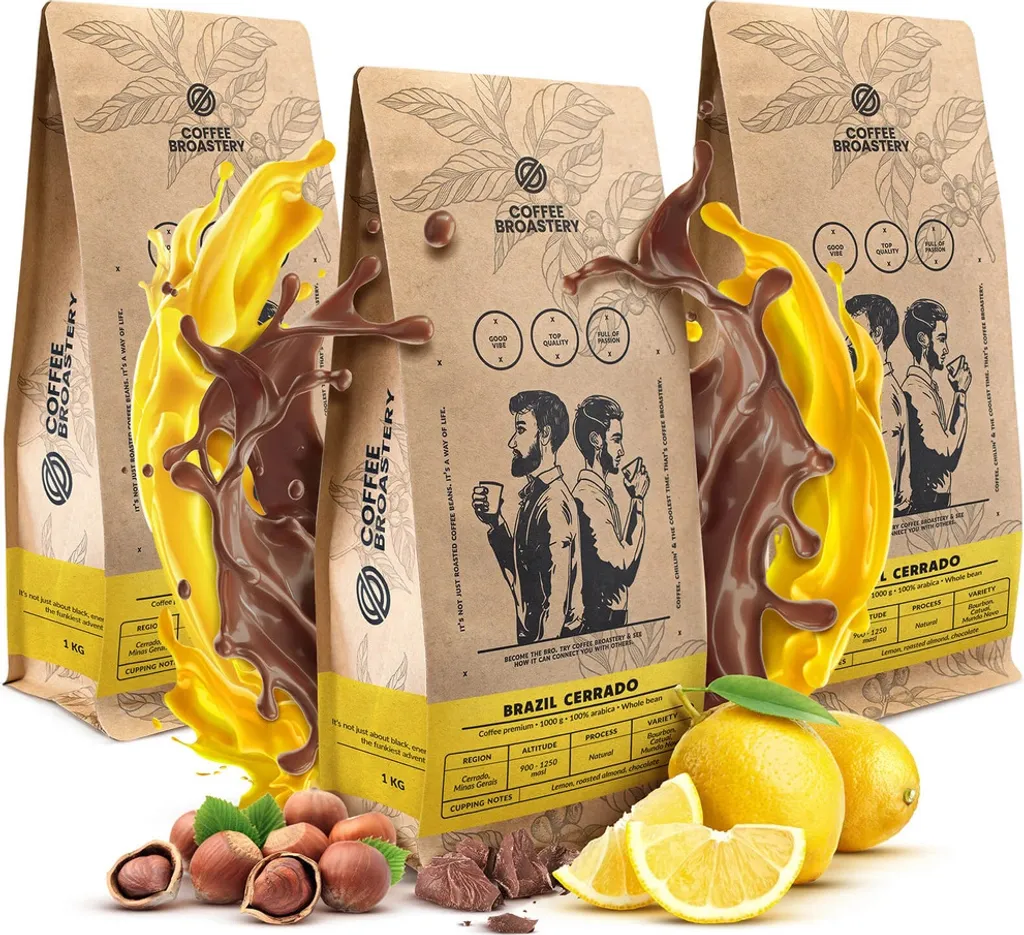 Coffee Broastery Coffee Set - Brazil Cerrado Roasted Coffee Whole Bean 3 x 1 kg | Fresh Coffee Beans